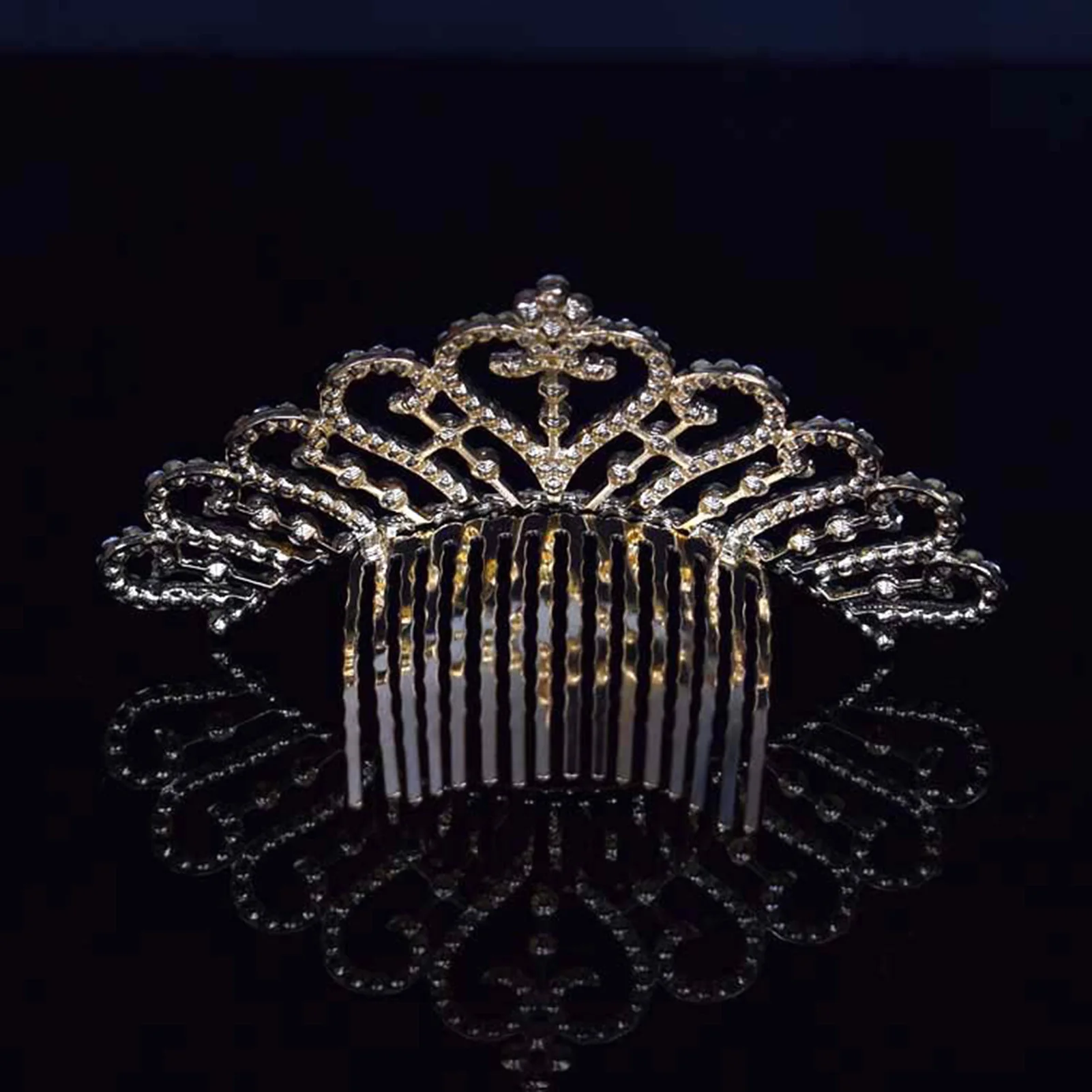 Mini corona nupcial de cristal para niña y mujer, Tiara con perlas de imitación, peine para el pelo, regalo de boda