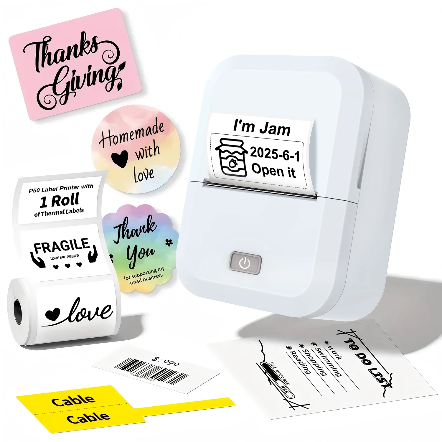 X2 Thermal Label Printer - Dual Connection for Mobile Phones and Computers - Inkless Bluetooth Thermal Barcode and QR Code Label