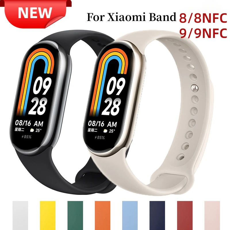 

Rubber Watchband for Mi Band 8/9 Strap SmartWatch Accessories Silicone Replacement Wristband Pulseira for Xiaomi Mi Band 8/9NFC