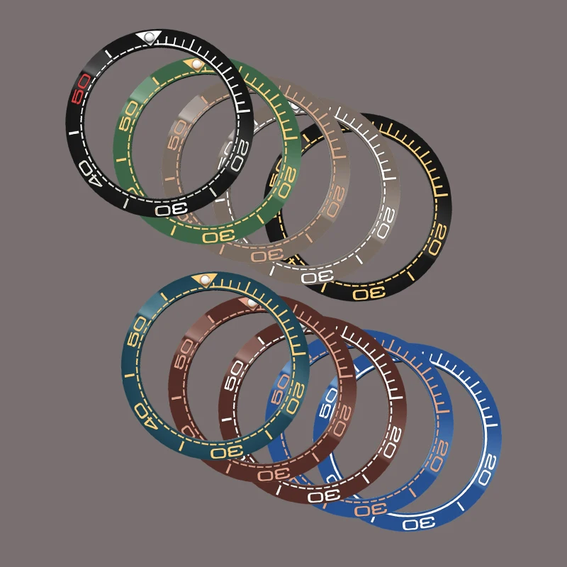 38mmx30.7mm Curved Ceramics Watch Bezel Insert Fits SKX007 SKX009 SUB GMT sea horse Case NH36 NH35 Watch Bezel Ring Refit Parts