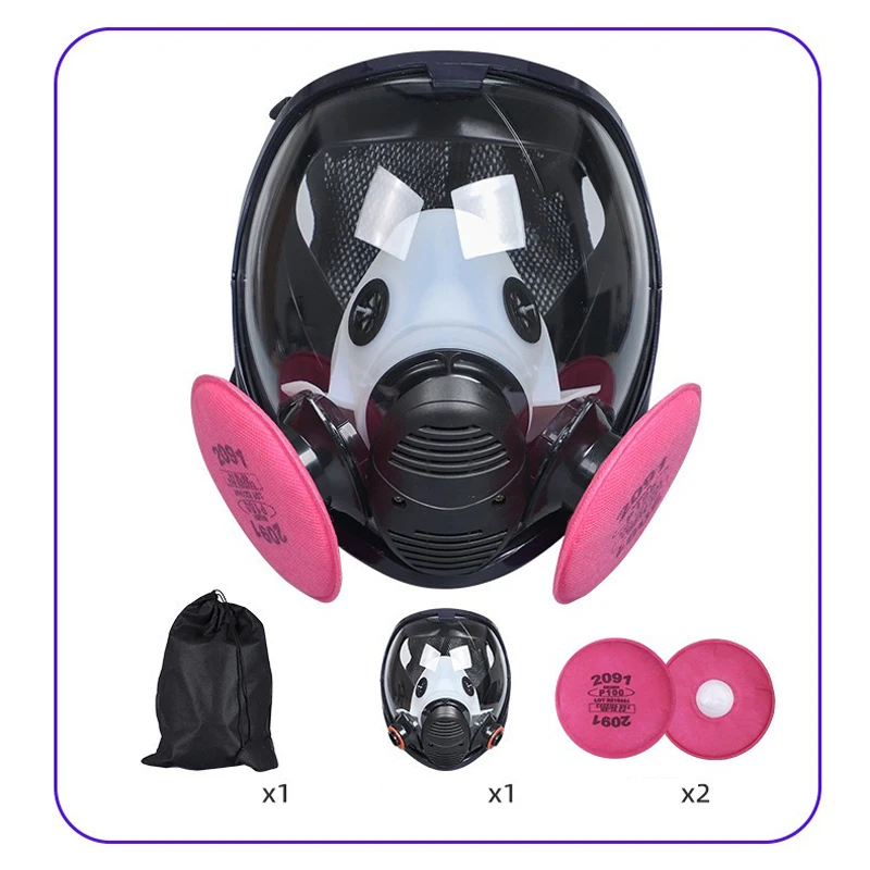

Gas mask, full-face, smoke, fire, self-rescue, spray paint, chemical protection, filter canister