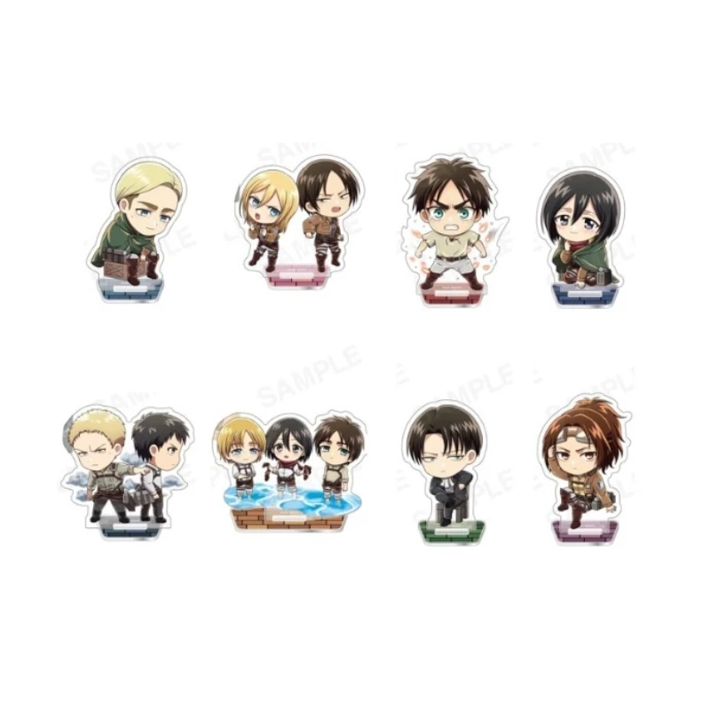 Anime Jean Kirstein Eren Yeager Mikasa Ackerman Levi Connie Armin Erwin figura acrílica con soporte modelo placa Cosplay juguete para regalo