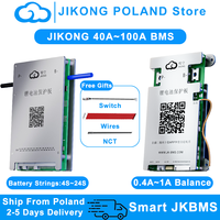 JIKONG JKBMS 40A 100A Active Balance Smart BMS Current 0.4A~1A 4S~24S with Heat CAN RS485 BT for Li-ion LiFePo4 Lto Battery Pack