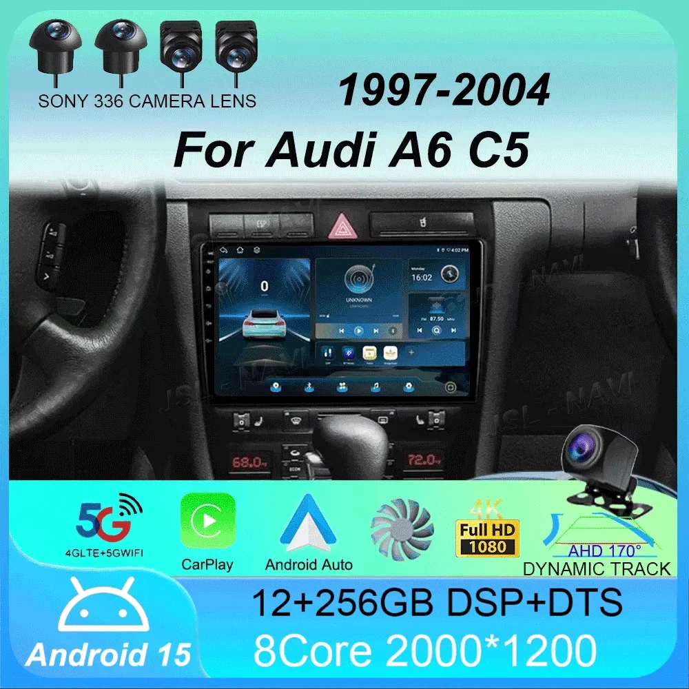

Android15 For Audi A6 C5 1997 - 2004 S6 2 1999 - 2004 RS6 1 2002 - 2006 GPS Navigation Multimedia Video Player Car Radio Stereo