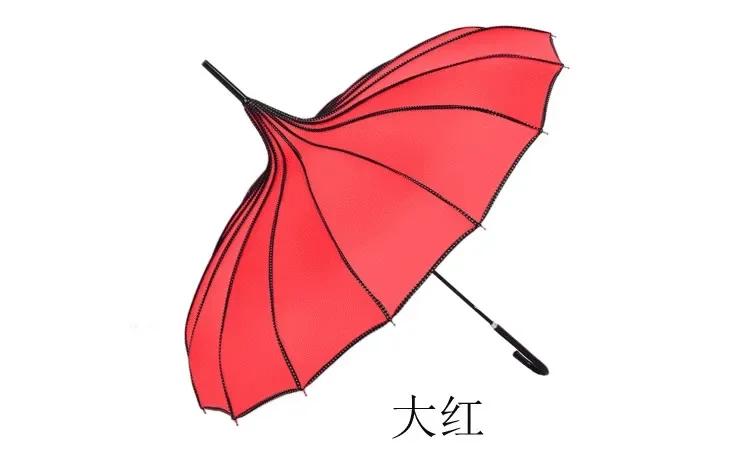 (20 pcs/lot) Top Quality Straight Solid Fashion Sunny And Rainy Pagoda Umbrella 9 color