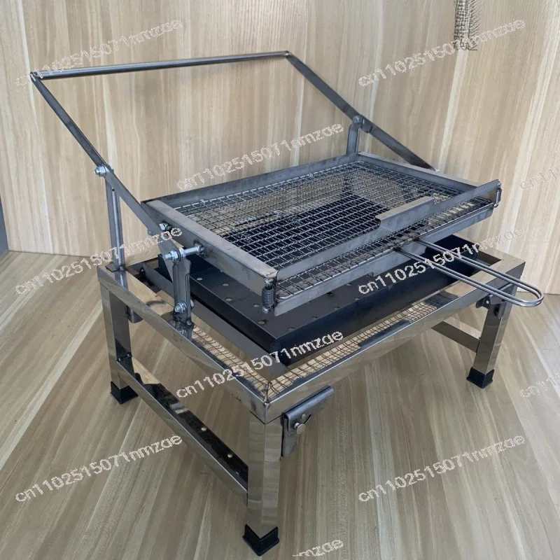 Home Portable Flip Grill Folding Camping New Stainless Steel Grilled Fish Rotatable Grill 50×35cm
