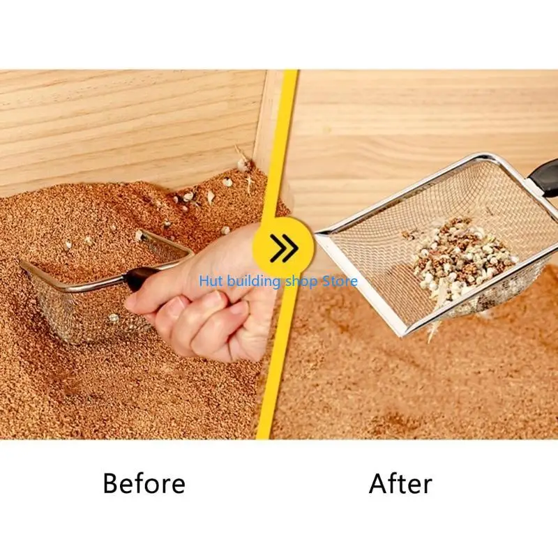 T21C SCOOPER SCOOPER ACERADO INOXIMO MESH MESH SHOVEL TERRARIO Cleaner