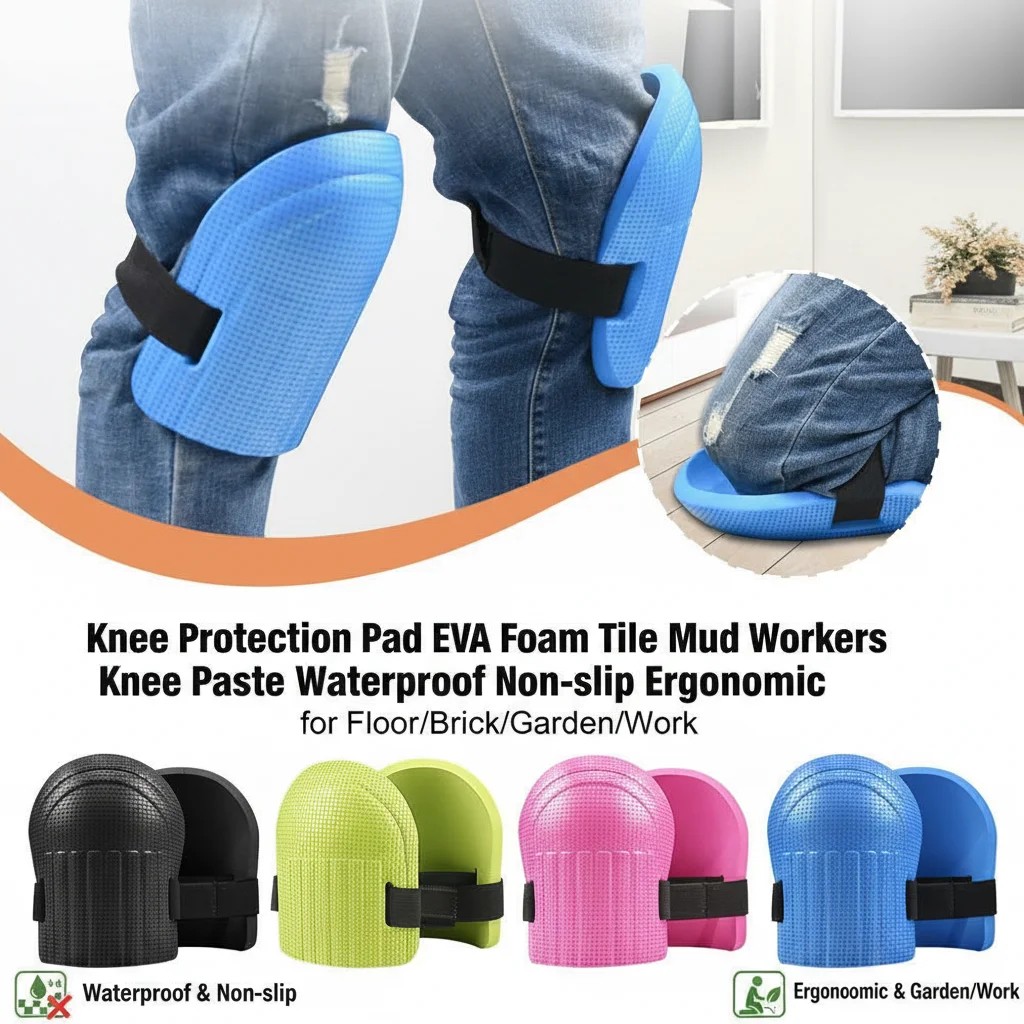 Rodilleras profesionales de espuma EVA, almohadillas de protección para las rodillas, antideslizantes, ergonómicas, para trabajo en el suelo/ladrillo/jardín, 2 uds.
