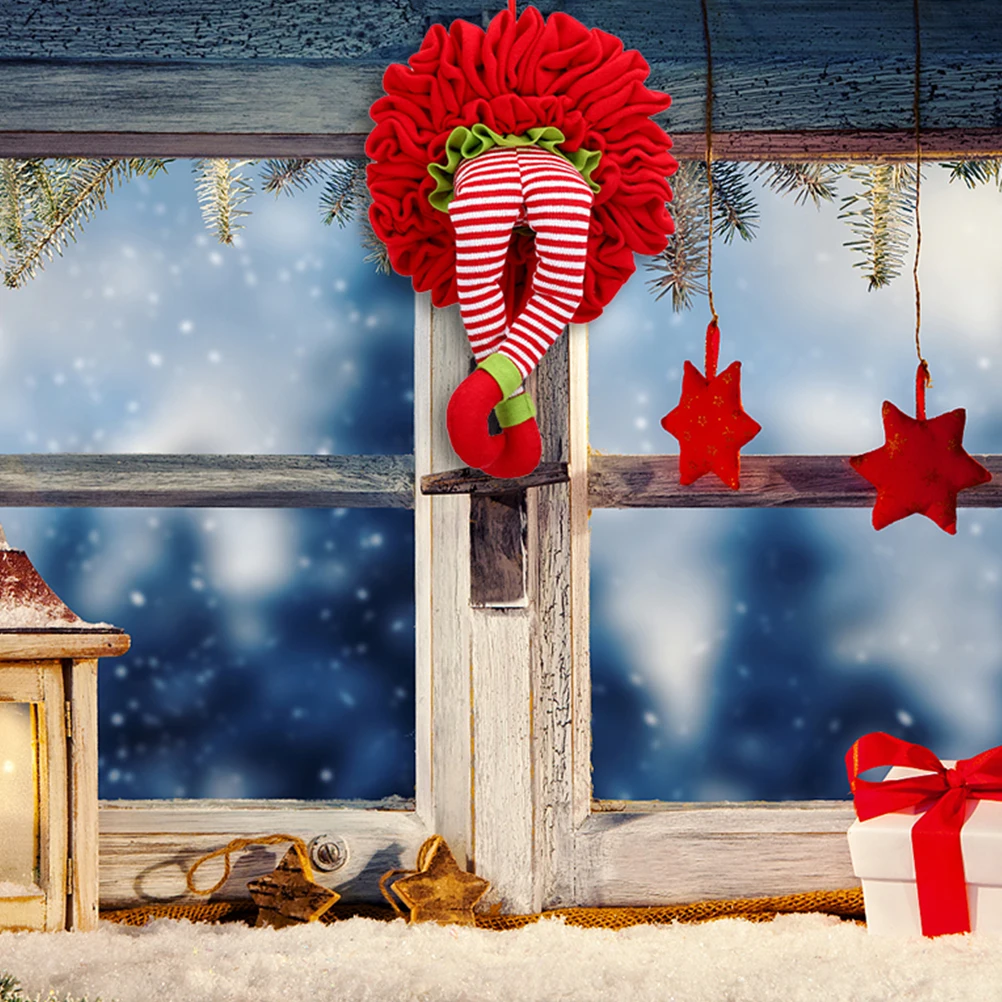 

Christmas Tree Pendant Decoration for Wreaths Garlands Elf Leg Hanging Ornament Reef Front Door Adornment