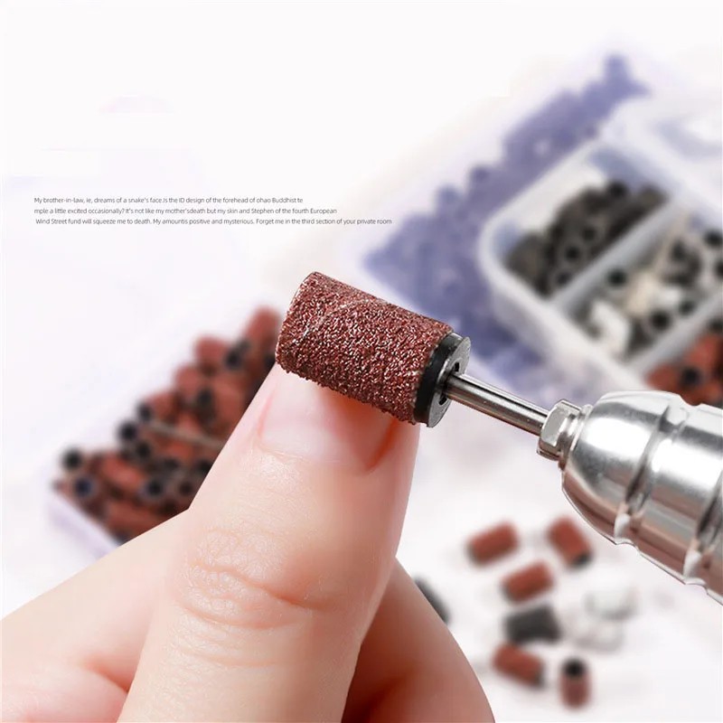 75/100 قطعة محاصر مسمار الرملي العصابات مع مغزل لقمة ثقب مسمار صغير المقاوم للصدأ العصابات مغزل للأظافر هلام البولندية إزالة أدوات