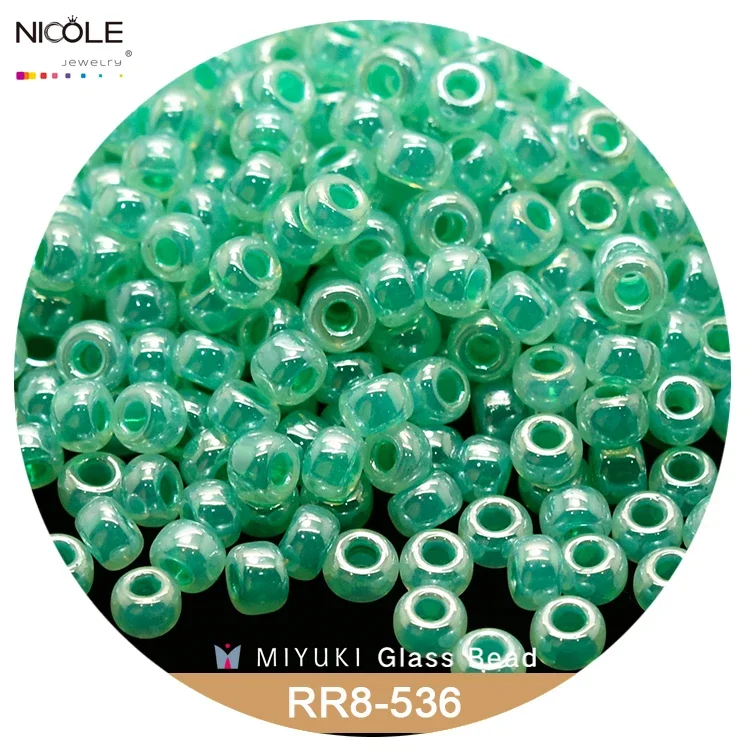 Miyuki Round Beads 3mm 8/0  Ceylon Inside Dyed Series Japanese Seed Bead for Necklace Earring Bracelet Jewelry Making