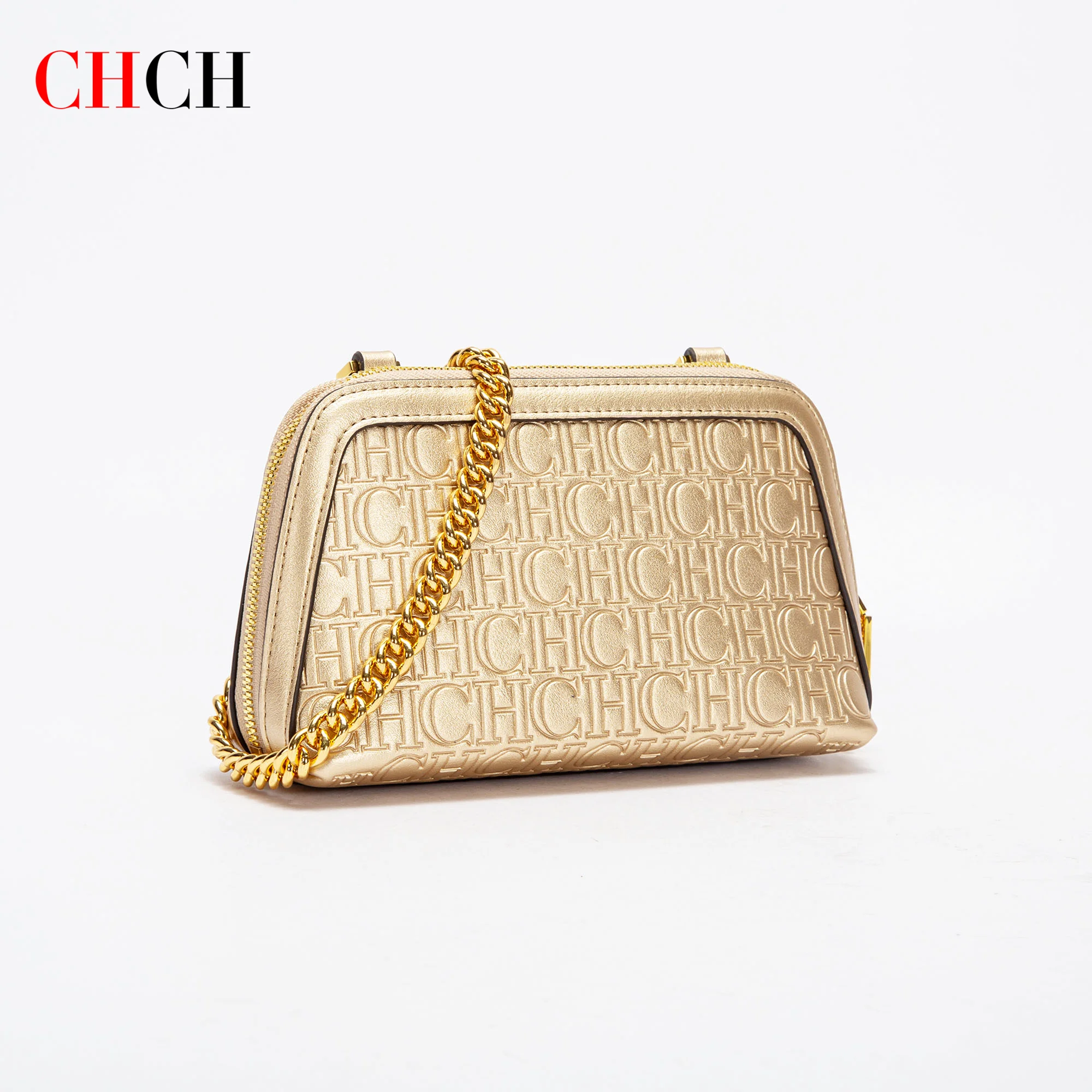 CHCH Women's Shoulder Bag New Mini Shell Bag Simple Metal Chain Bag