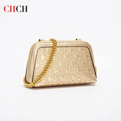 CHCH Women's Shoulder Bag New Mini Shell Bag Simple Metal Chain Bag