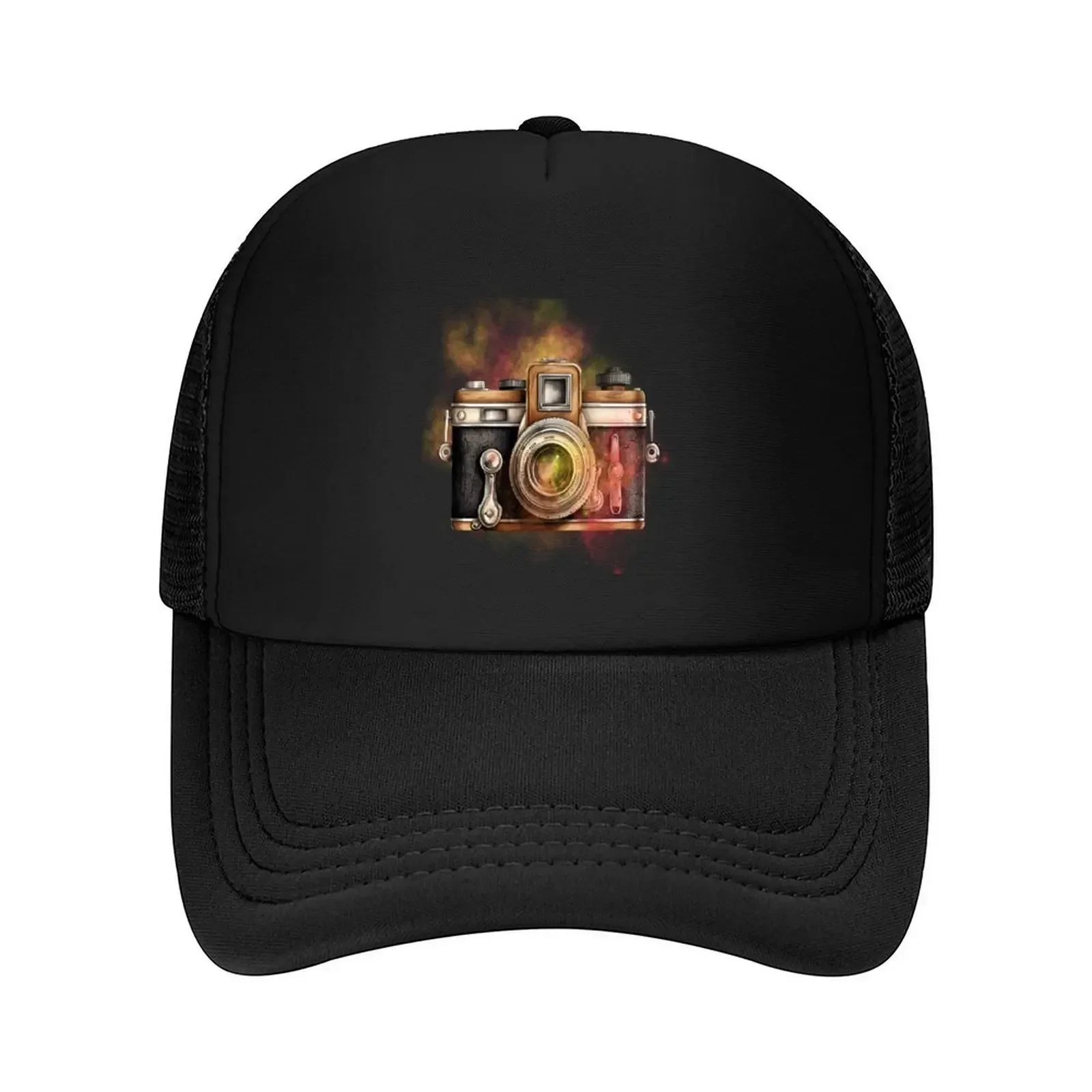 New Vintage camera Watercolor Illustration Baseball Cap Golf Hat Golf Hat Man men's big size hat Male Mens Hats Women's
