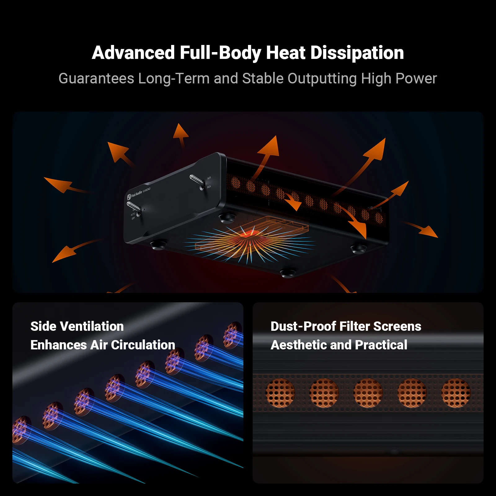 Fosi Audio V3 Mono 240W مكبر صوت TPA3255 PFFB تقنية مضخم صوت صغير لمكبر الصوت