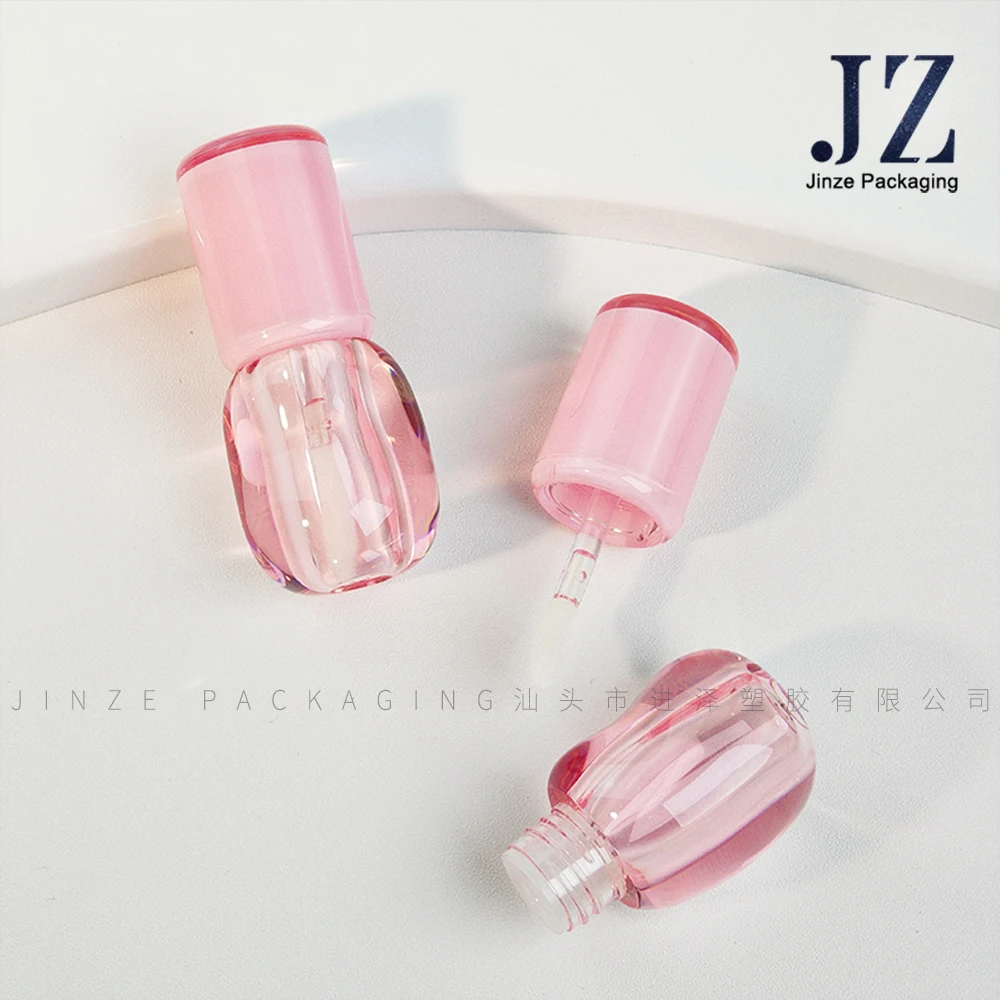 Jinze pink Irregular Lipgloss Tube Cosmetics Packaging in Stock Lipglaze Container for Makeup