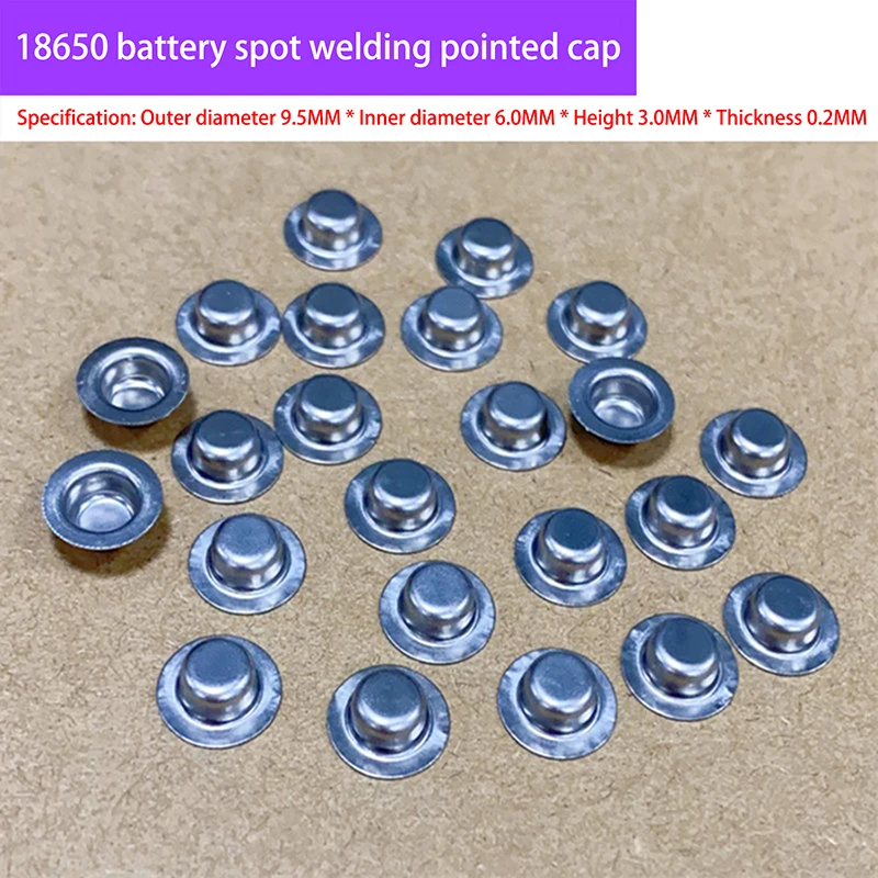 100pcs 18650 Battery Spot Welding Caps - Flat to Point Positive Terminal Converter for Lithium Battery Pack Assembly