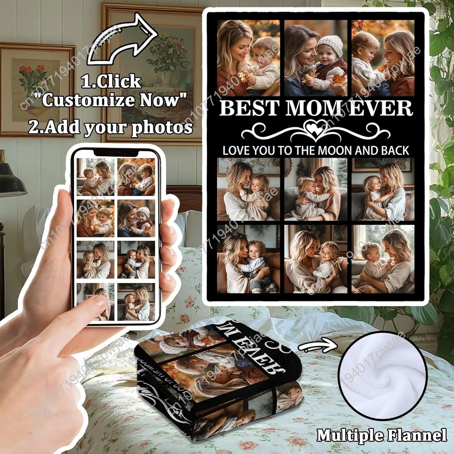 هدايا مخصصة لعيد الأم للأم من الابنة والابن، بطانية مخصصة لأفضل أم على الإطلاق مع نص صور، مخصصة