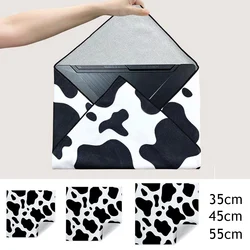 Portable Magic Self-Adhesive Cloth Makeup Bag Cow Print Open Lay Flat Cosmetic Storage Pouch Toiletry Kit Folding Cloth Multiple