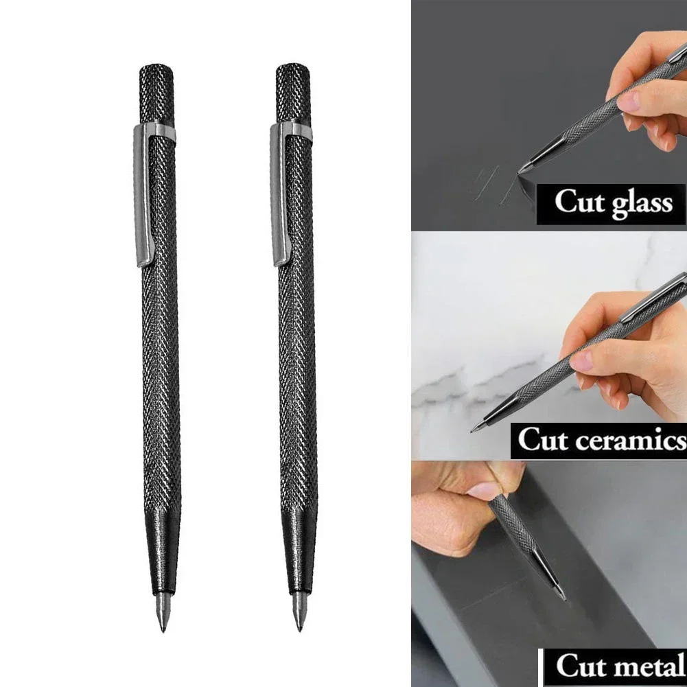 2 Pcs Scriber Pen Tungsten Carbide Tip Pen Marking Engraving Pen For Ceramic Wood Carving DIY Woodworking Hand Manual Tools