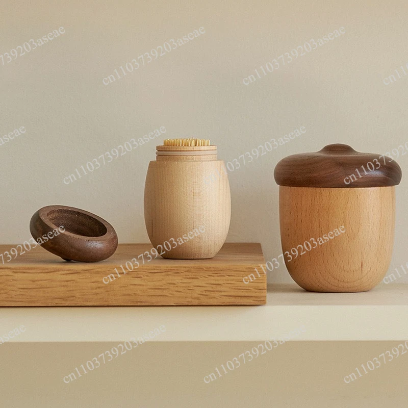 Wooden acorn toothpick holder, walnut cotton swab bucket, nut toothpick box, hazelnut