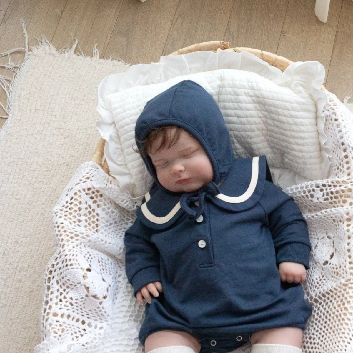 2026 Autumn New Baby Long Sleeve Bodysuit Solid Infant Boy Girl Large Lapel Jumpsuit Cotton Newborn Toddler Clothes 0-24M