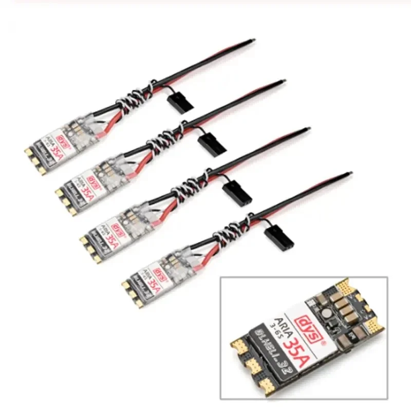 Dys aria 35aesc blheli _ 32bit 3-6s esc sans brosse capteur de compteur d'électricité intégré oneshot 125 multishot dshot 150/300/600/1200