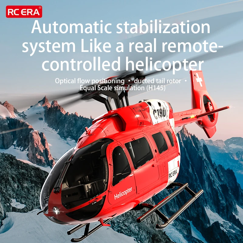 RC ERA 1:30 C190 RC Helicopter H145 2.4G 6CH 6-Axis Gyro Optical Flow Localization Altitude Hold Flybarless Simulation RC Plane