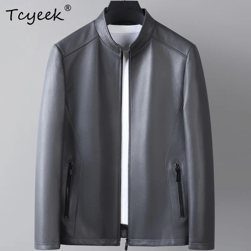 

Tcyeek Genuine Leather Man Jackets Real Goatskin Coat Spring Autumn Men Clothes Stand Collar New in Outerwears Jaqueta De Couro