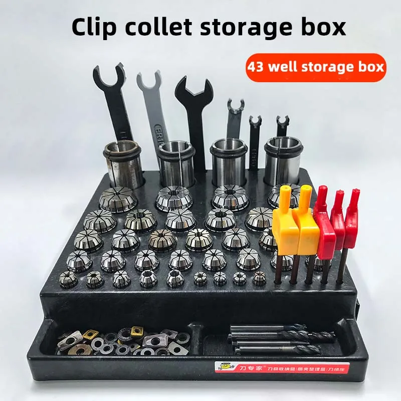 Black Milling Cutter Box Drill Bit Storage Box Milling Cutter Drill Finishing Holder Organizer Case ER Collet BOX