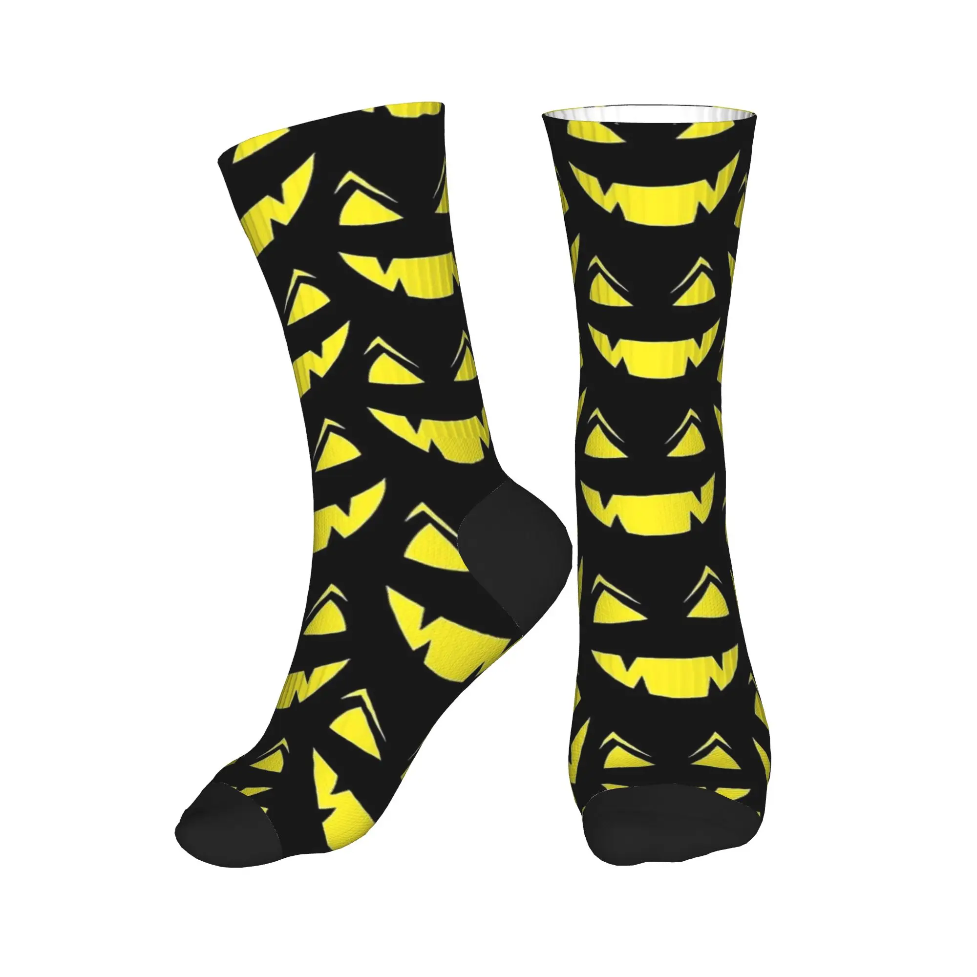 Гарбузовое лицо, забавные чулки на Хэллоуин, дизайнерские готические носки, зимние нескользящие носки для взрослых и мужчин, удобные носки для скейтборда