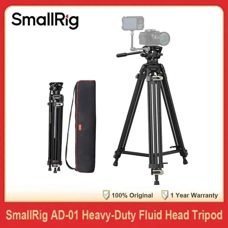 Brand for SmallRig AD-01 Video Tripod Heavy-Duty Fluid Head Tripod 1/4