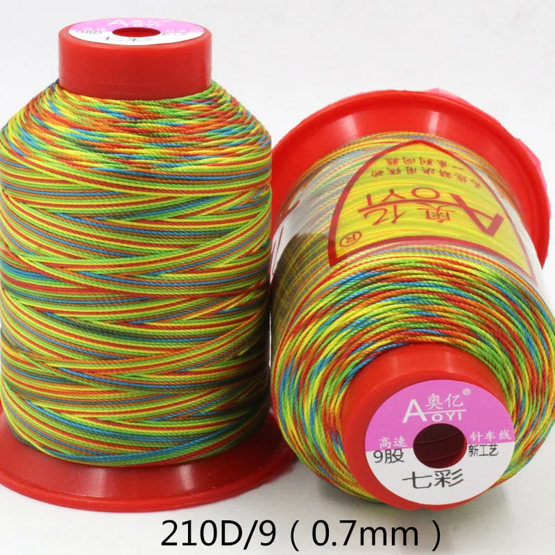 AOYI 210D High Strength Nylon ColorfulLline Dyeing Thread DIY Manual Thread igh Speed Sweing machine line rainbow thread