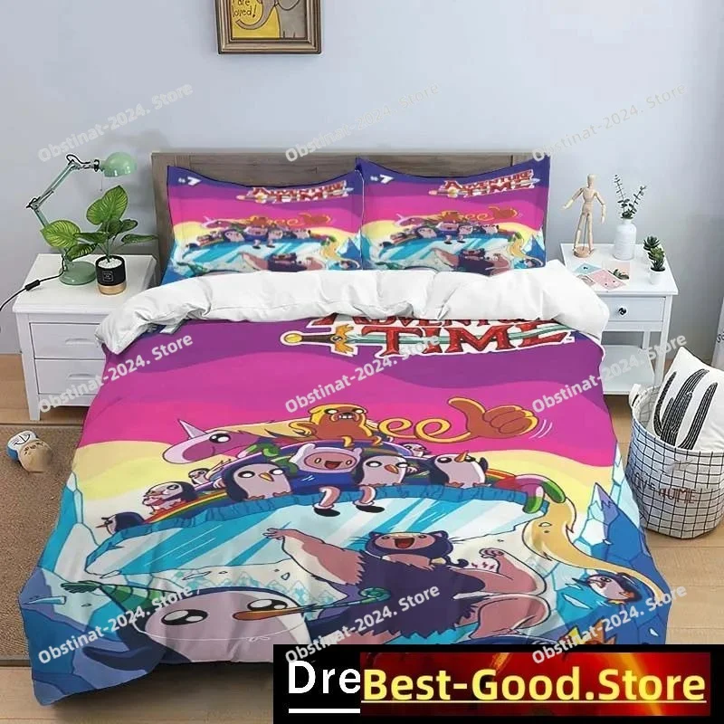 

3D Print Cartoon Adventure Time Finn N Jake Bedding Set Boys Girls Twin Queen King Size Duvet Cover Pillowcase Bed boys Adult