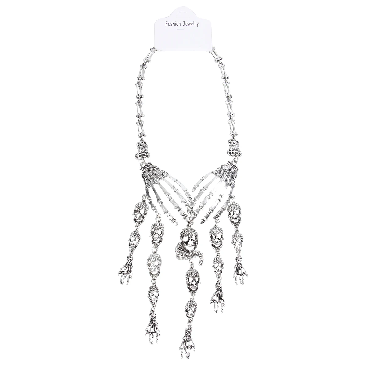 

Skull Necklace Halloween Clavicle Chain Exaggerated Design Multi Layer Goth Punk Accessories Jewelry Tough Material Non Deform