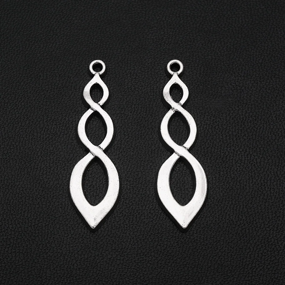 10pcs/Lot 11x38mm Antique Celtic Knot Charms Infinity Pendants For DIY Necklace Earring Jewelry Making Supplies Accessories