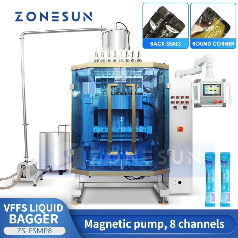 ZONESUN VFFS Liquid Bagger Monoblock Hot Sauce Multifunctional Packaging Machine Filling and Sealing Machine ZS-FSMP8