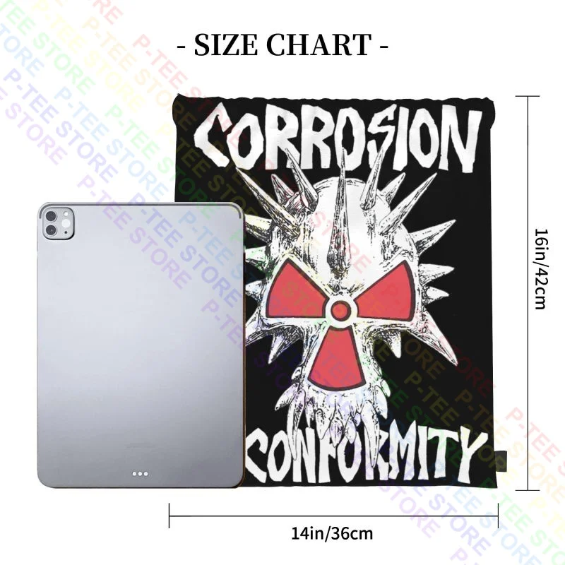 Corrosion Of Conformity 1980'S Tour Holier Crossover Thrash Band Drawstring Bags Gym Bag Creative Gym Tote Bag