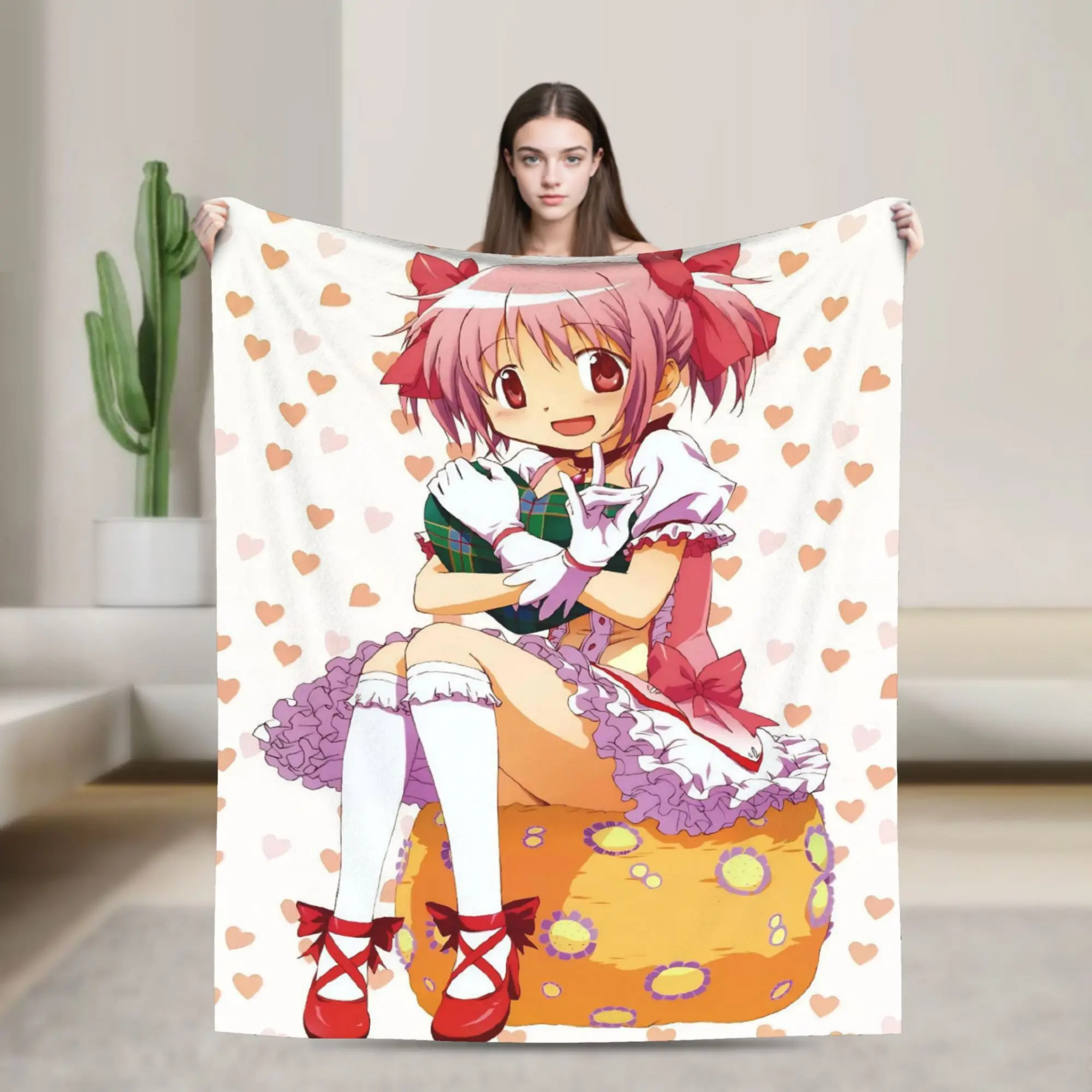 Puella Magi Madoka Magica Blanket Cute Madoka Flannel Awesome Soft Throw Blankets for Home All Season