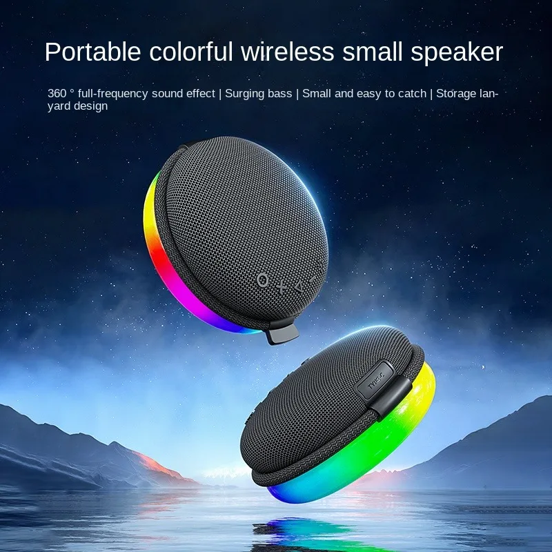 2024 New Wireless Bluetooth Small Speaker Waterproof Portable Lash RGB Dazzling TWS Wireless Series Small Speaker EBS-310