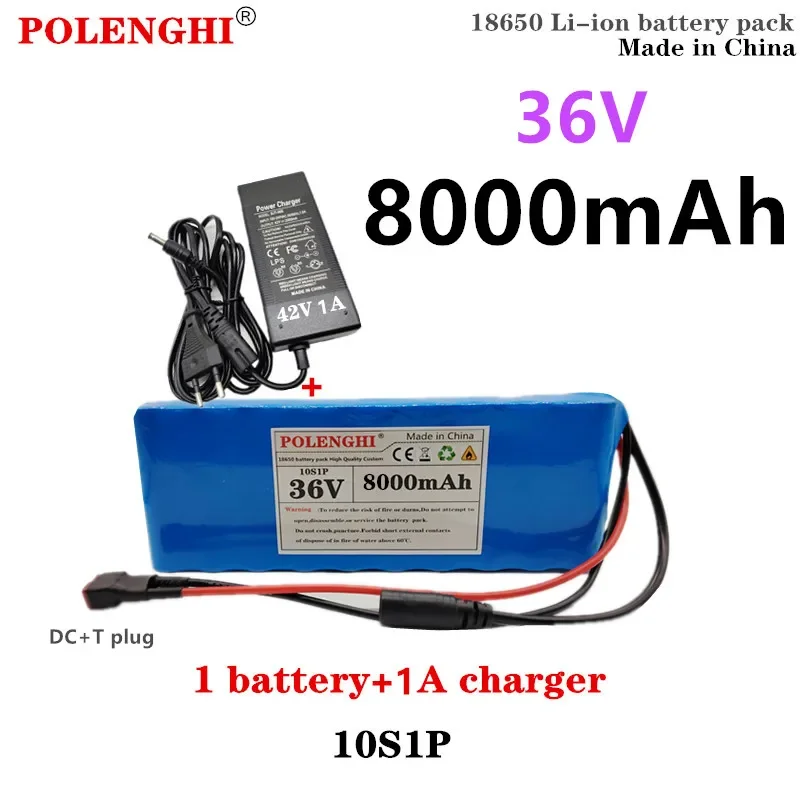 high-quality T plug 10S1P 36V 4.8-8Ah 18650 rechargeable lithium-ion battery pack with built-in BMS circuit protection board