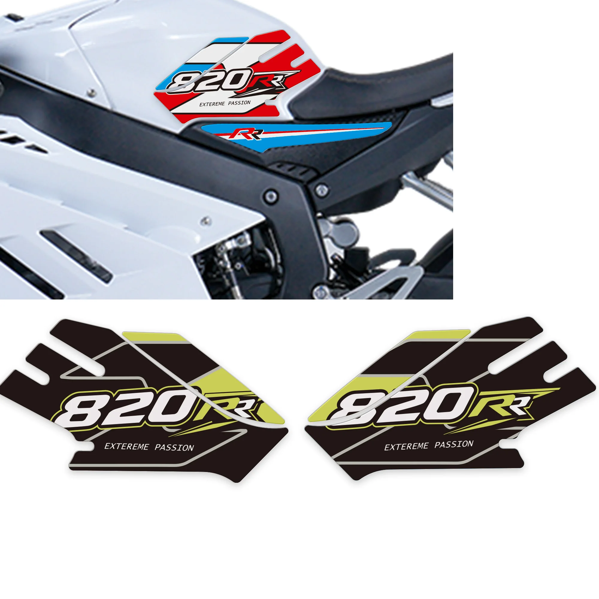 New 3D Motorcycle Tank Pad Protector Decal Stickers Fit ZX820RR Fuel Tank Scratch Resistant Decorative Guard