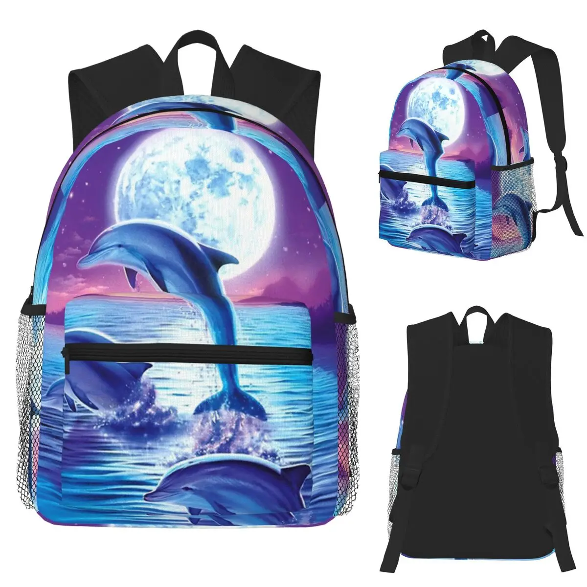 

Exquisite Dolphin Turtle Student Backpack School Bag Hiking Travel Daypack for Men Women Fashion Bookbag Shoulder Bags