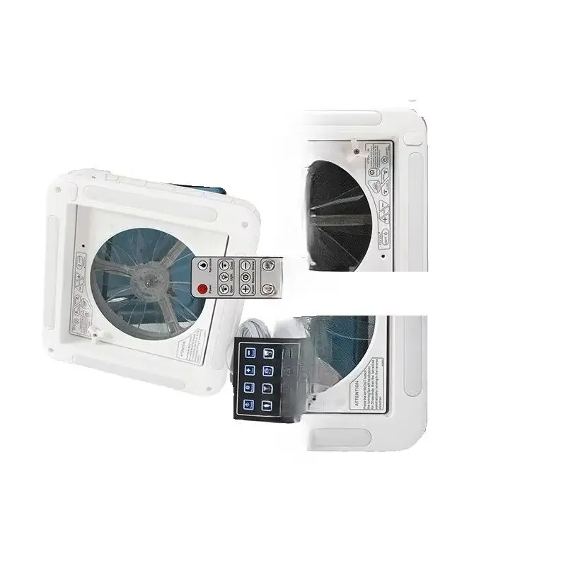 12V 11-inch 280mm RV Roof Vents 6-Speed Adjustable RV Electric Sunroof Exhaust Fan with Control Panel and Remote Control