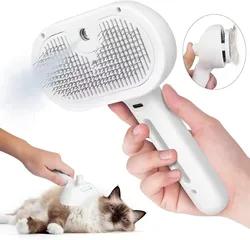 Pet Spray Grooming Comb Self Cleaning Pets Hair Remover Brush for Pets Grooming Tools Built-in Mist Humidifier Grooming Brush