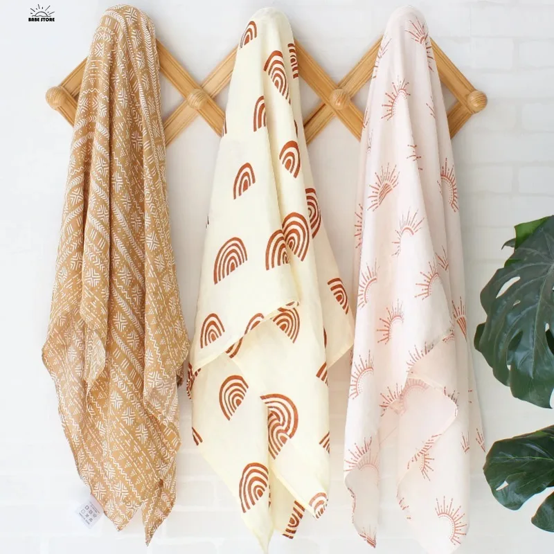 120x120cm Bamboo Muslin Swaddles Baby Blankets Newborn Baby Blanket Soft Baby Swaddle Muslin Wrap Swaddle Wrap Scarf Bath Towel