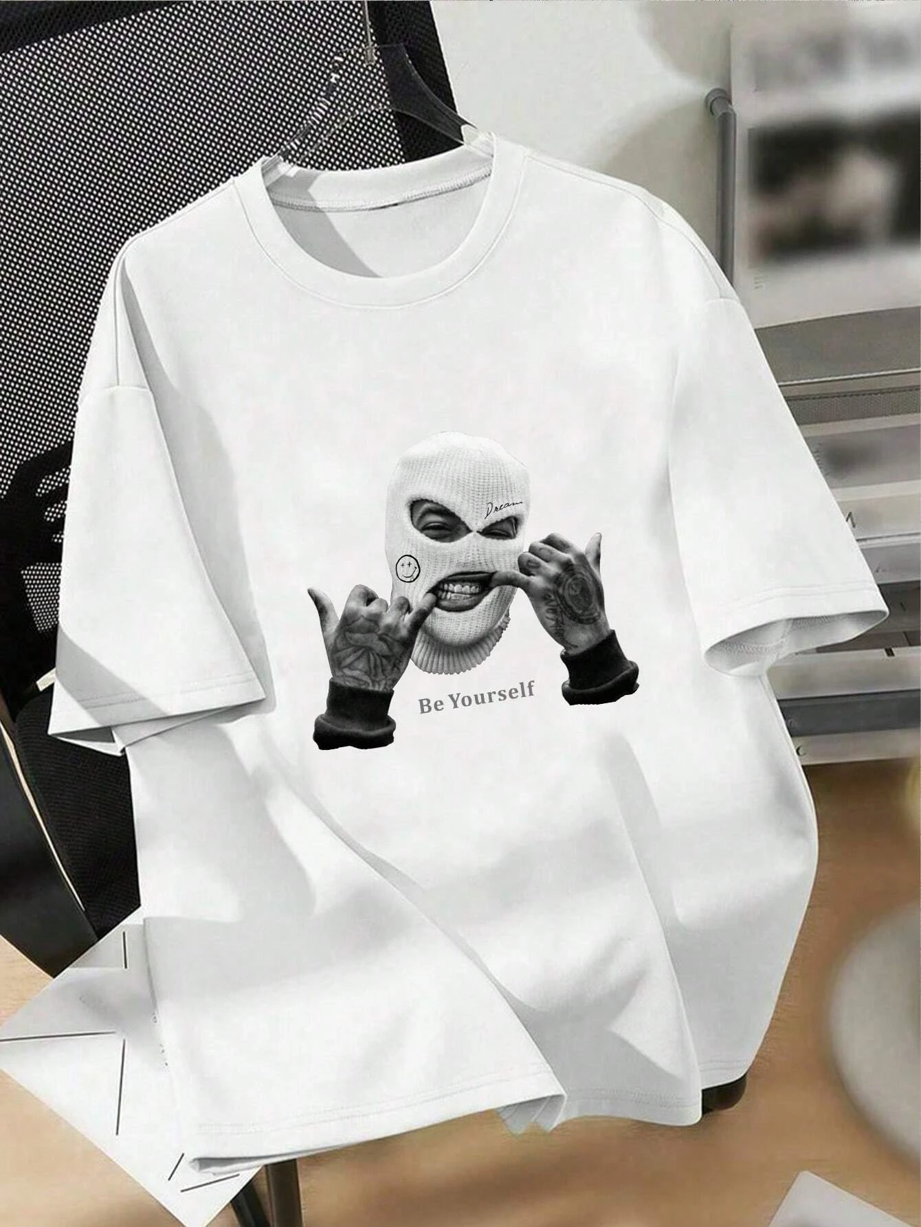 رجل صورة مطبوعة جولة الرقبة فضفاضة عارضة قصيرة الأكمام تي شيرت قطعة واحدة أنيمي التي شيرت خمر تي شيرت تي شيرت harajuku #2