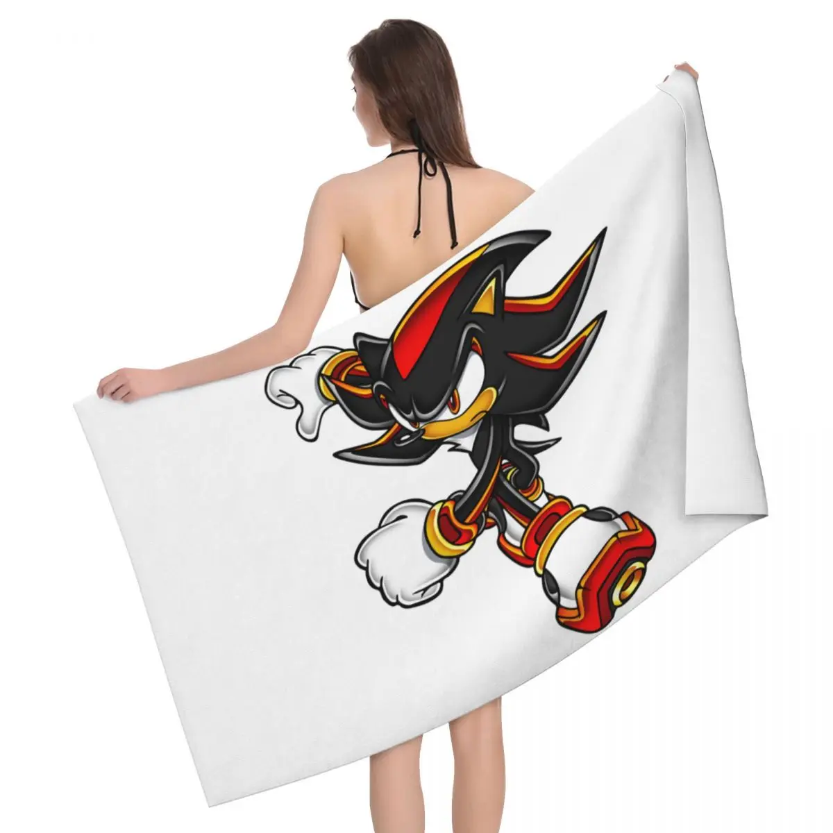 Customized S-Sonics The Hedgehog Shadow Quick Drying Microfiber Bath Beach Towel Soft Linen Cartoon Game Sauna Bathroom Towels