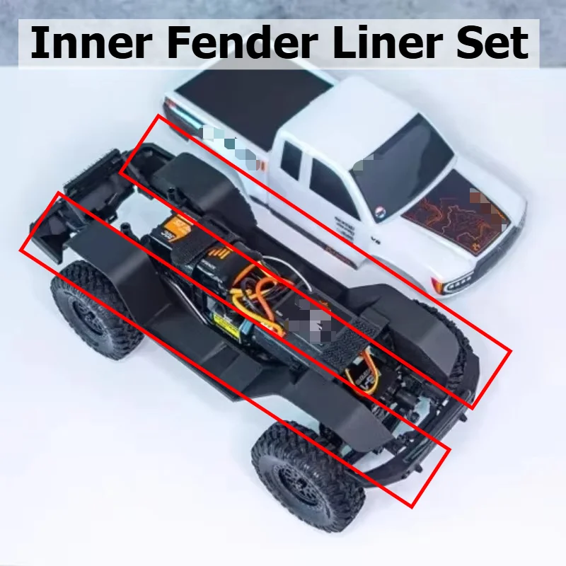 RC Crawler Inner Fender Liner Set 1/24 scale custom size Stock Hole Direct for Axial SCX24 Base Camp RC Car Upgrade Mod Parts