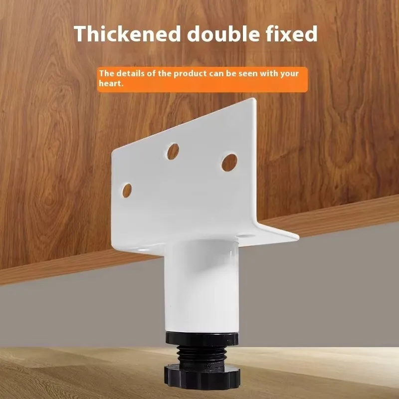 Adjustable Metal Furniture Legs - Polished Finish, Round Shape, Bottom Adjustable for Sofa & Cabinet Stability, No Power Needed